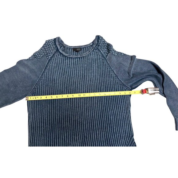 A.N.A Womens XL Blue Textured Knit High-Low Sweater Cotton A New Approach - Picture 6 of 7
